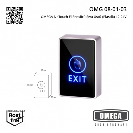 OMEGA NoTouch El Sensörü Sıva Üstü (Plastik) 12-24V