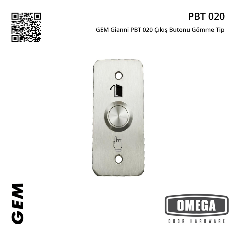 GEM Gianni PBT 020 Çıkış Butonu Gömme Tip