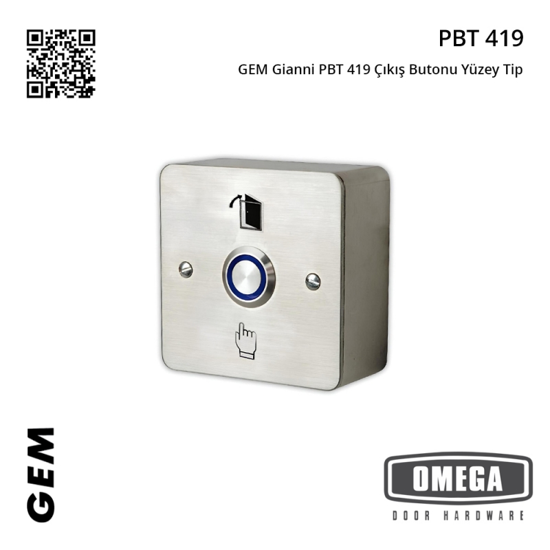 GEM Gianni PBT 419 Çıkış Butonu Yüzey Tip