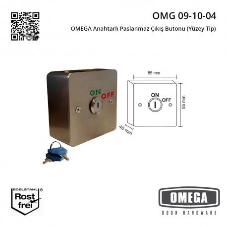 OMEGA Anahtarlı Paslanmaz Çıkış Butonu (Yüzey Tip)
