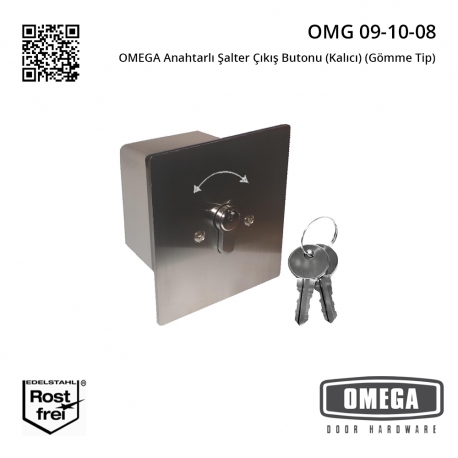 OMEGA Anahtarlı Şalter Çıkış Butonu (Kalıcı) (Gömme Tip)