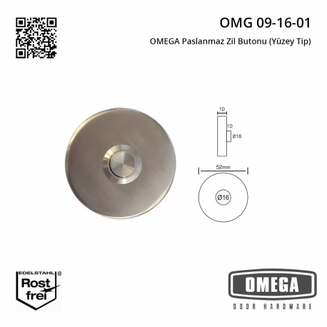 OMEGA Paslanmaz Zil Butonu (Yüzey Tip)