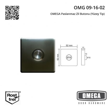 OMEGA Paslanmaz Zil Butonu (Yüzey Tip)