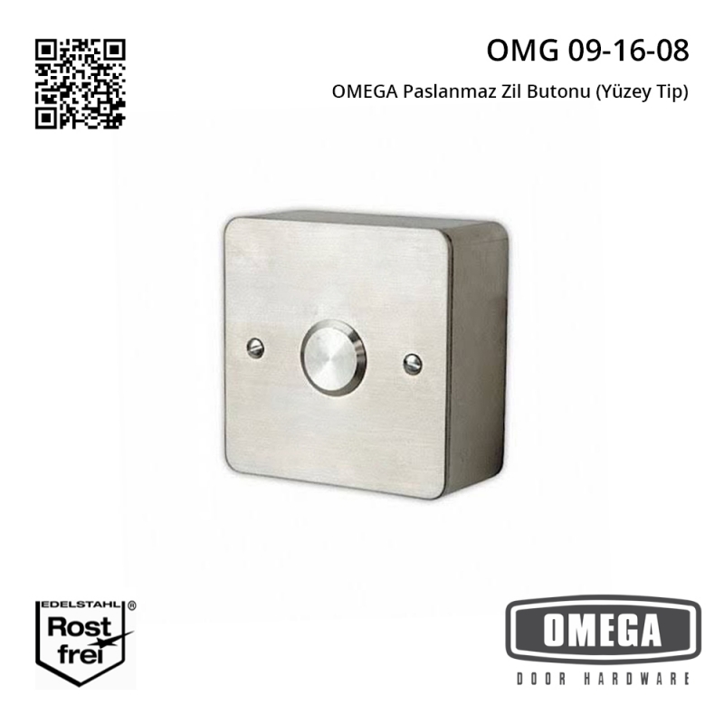 OMEGA Paslanmaz Zil Butonu (Yüzey Tip)