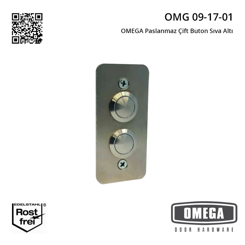 OMEGA Paslanmaz Çift Buton Sıva Altı