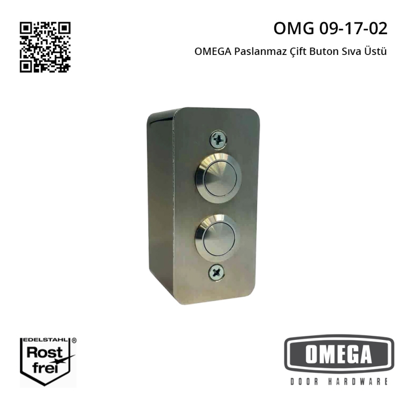 OMEGA Paslanmaz Çift Buton Sıva Üstü